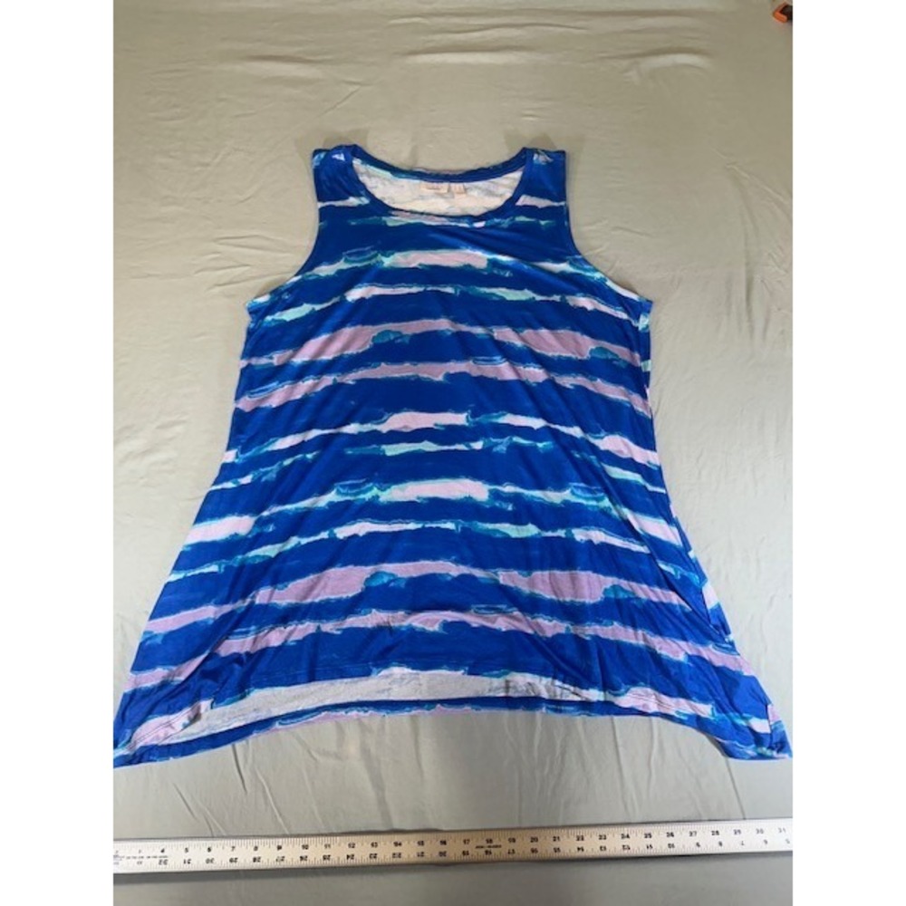 LOGO by Lori Goldstein Tie‎ Dye Stripe Tank  Sleeveless Top - Size XL